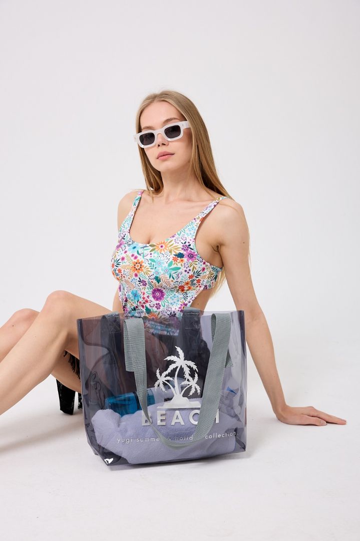 Yeni sezon yazlık plaj çantası gri