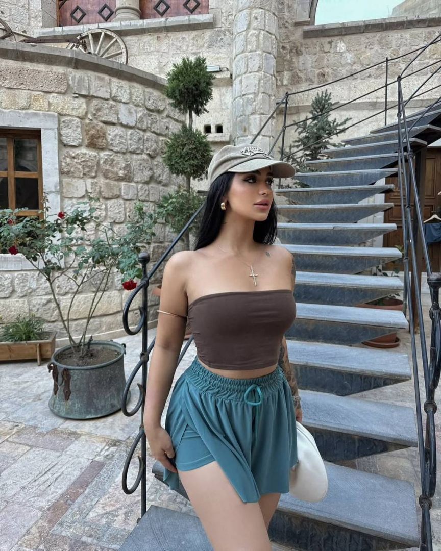 Fırfır detay şort nil yeşili