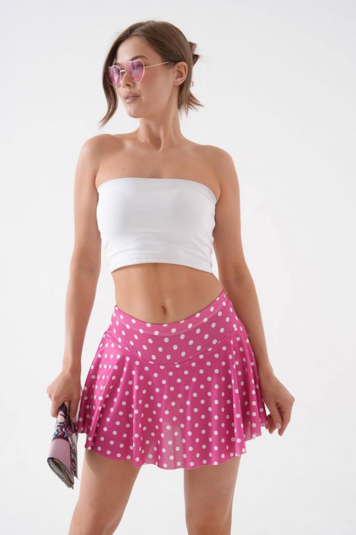 Rahat kesim şort etek pembe