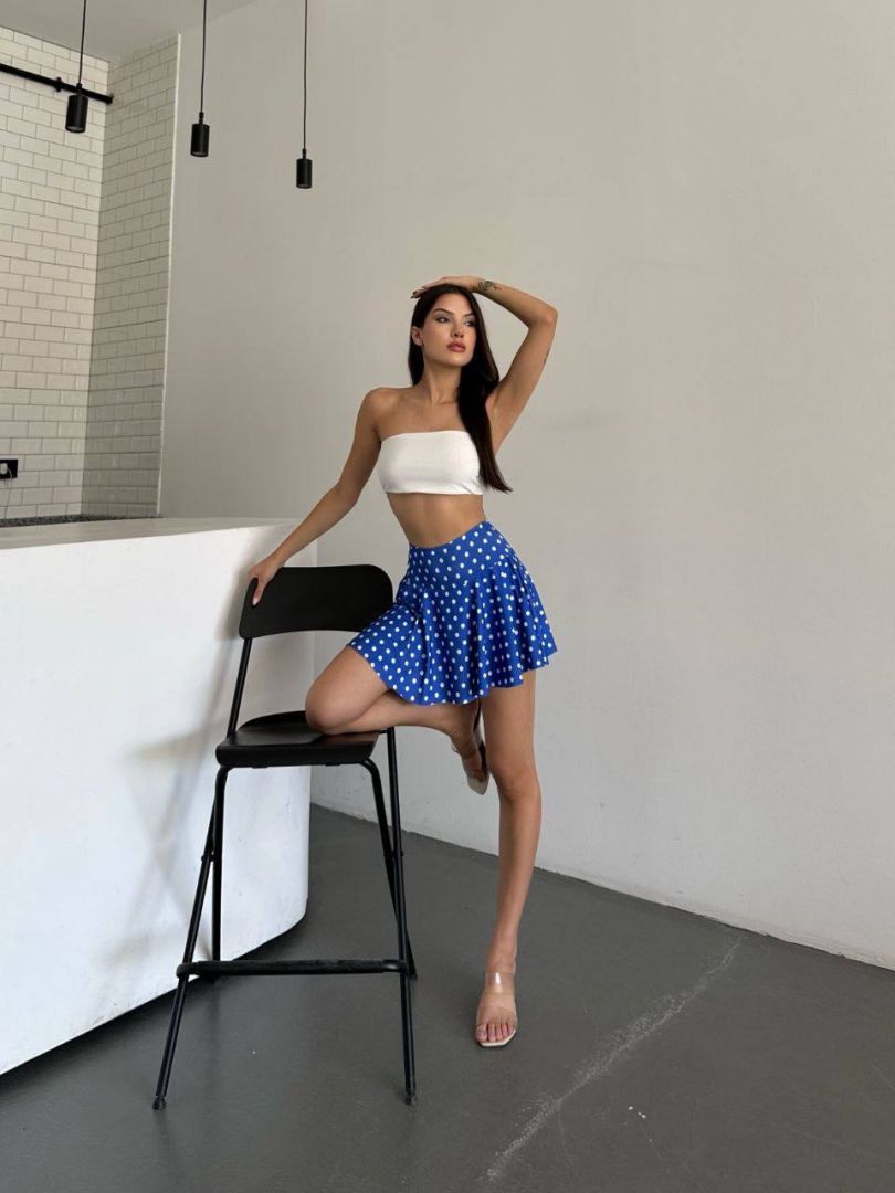 Rahat kesim şort etek mavi